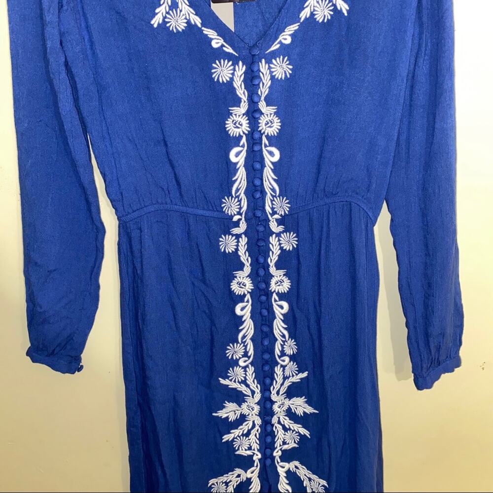 NWT LOVERS + FRIENDS bohohemian cottage core embroidered maxi dress XS - Picture 5 of 5